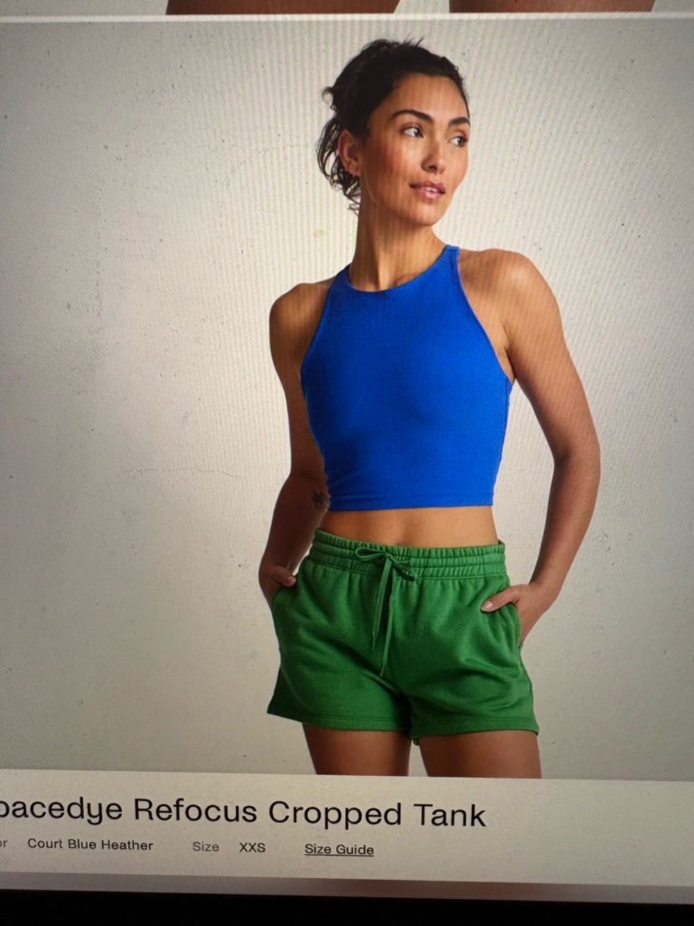 Beyond Yoga Court Blue Spacedye Cropped Tank